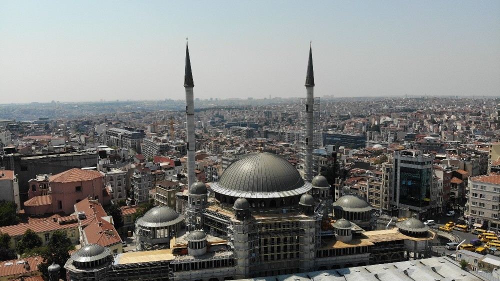 Taksim Camiinde Son Durum Havadan Görüntülendi