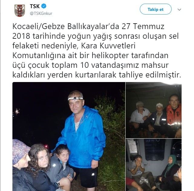 Tsk Selden Kurtardığı Vatandaşların Fotoğraflarını Paylaştı