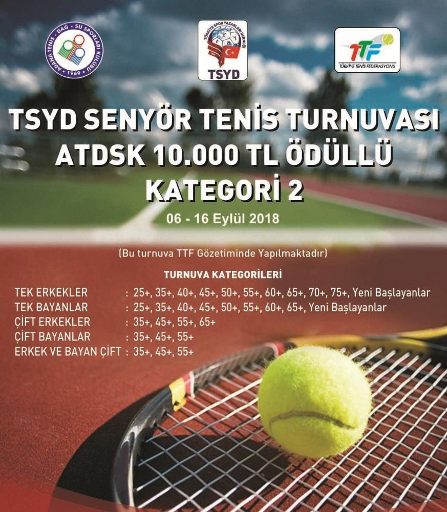 Tsyd Adana Senyör Tenis Turnuvası Başlıyor