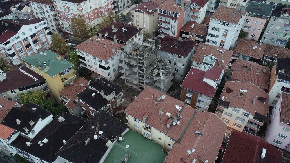 Tuzlada 2 Katı Çöken Bina Havadan Görüntülendi