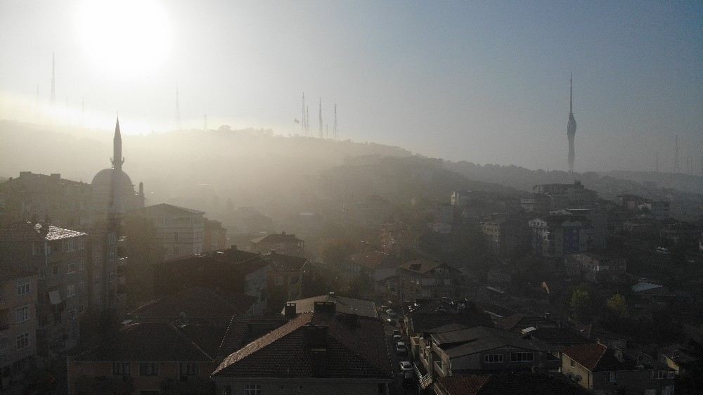 Yoğun Sisin Oluşturduğu Manzara Havadan Görüntülendi